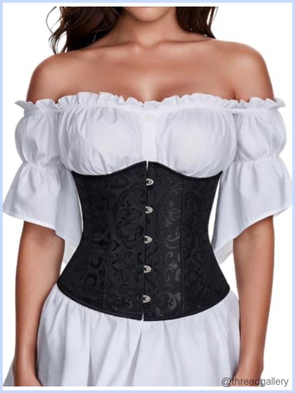 Underbust Corset Top Steel Bones Lace-Up Renaissance Costume